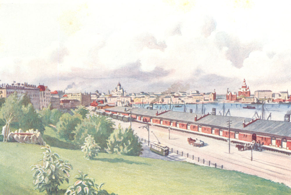 FINLAND. Helsinki 1908 old antique vintage print picture